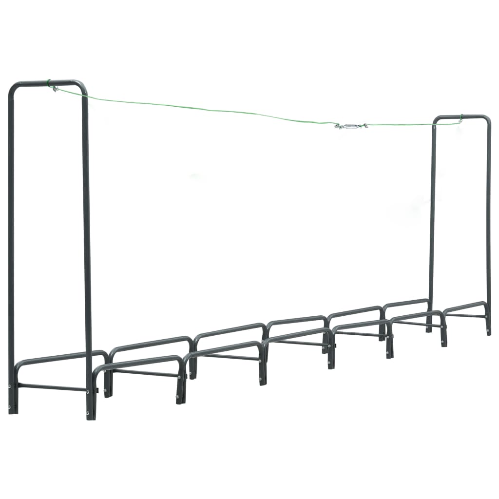NNEVL Firewood Rack Anthracite 360x35x120 cm Steel