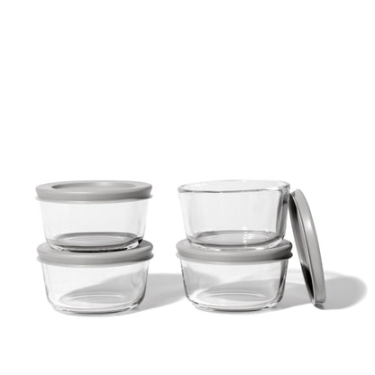 Glass Food Storage Containers - 8 Piece 1 Cup Set (4 Containers + 4 Lids)-2