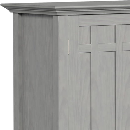 Fog Grey Solid Wood Transitional Sideboard Buffet and Wine Rack-2