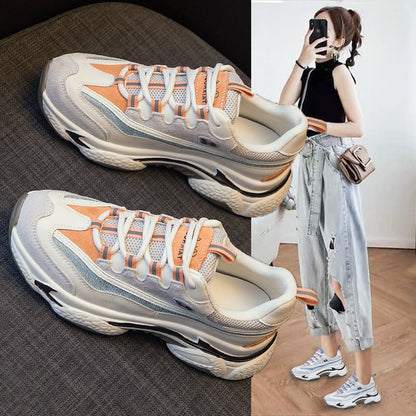 Autuspin Retro Flat Platform Sneakers Women Winter Autumn Cow Leather Breathable Cozy Casual Shoes Outdoor Trendy   Footwear