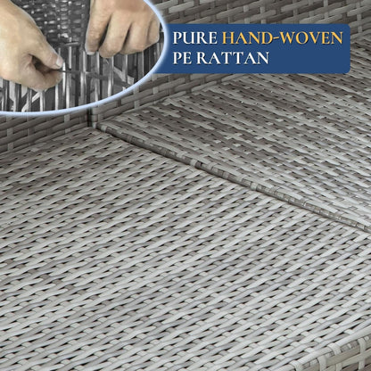 7 Pieces Outdoor Patio Furniture Set, Wicker Sectional Sofa Set Rattan Modular Patio Conversation Sets with Cushions Couch Set & Coffee Table for Outside, Garden, Balcony, Porch, Grey-1