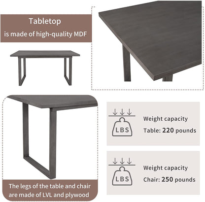 6-Piece Rustic Wood Dining Set-4