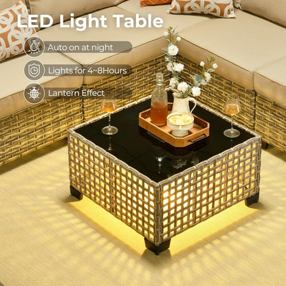 Outdoor Sectional Patio Furniture Set with Fire Pit