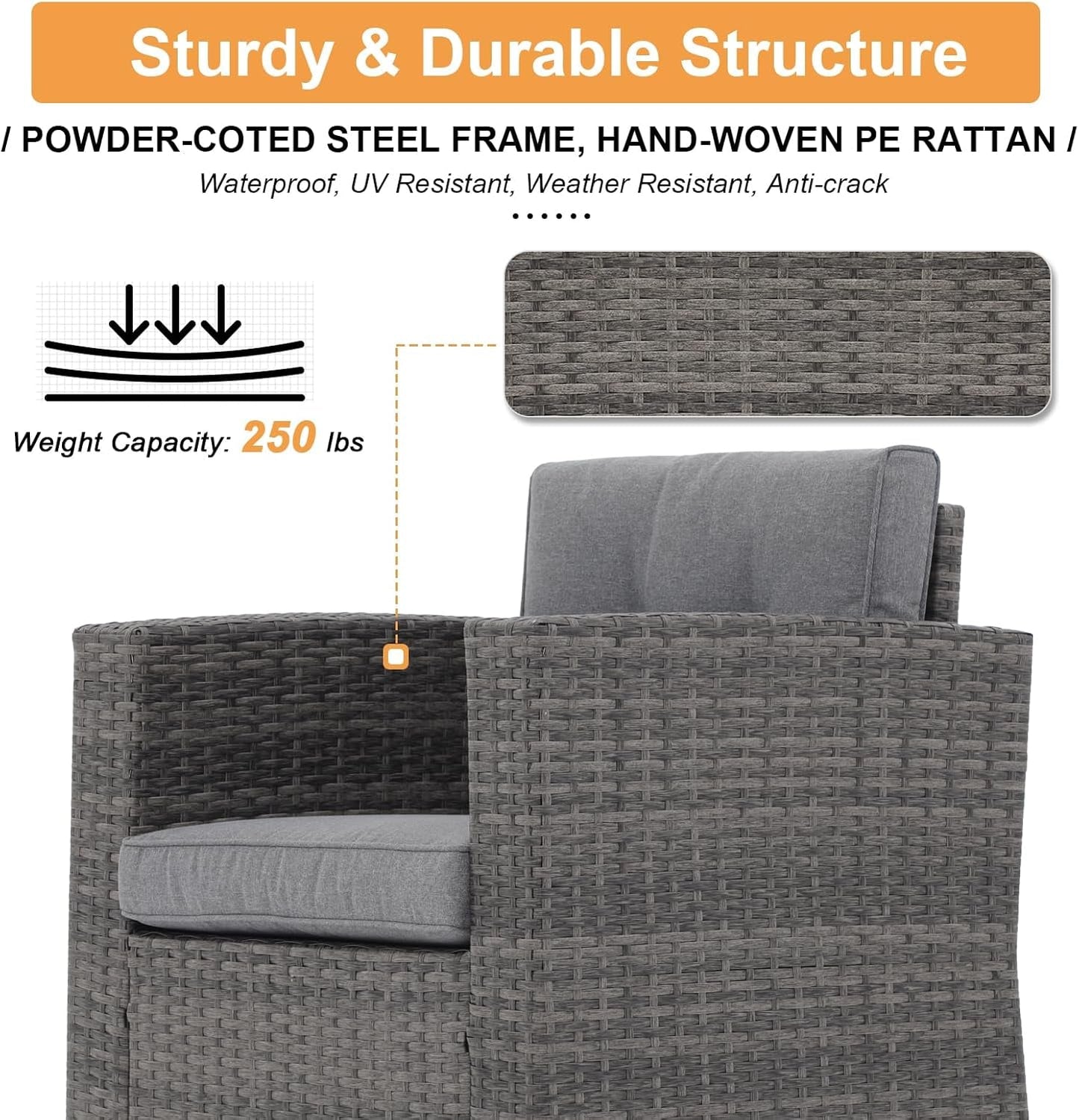 Outdoor Wicker Patio Furniture Set with Storage Box