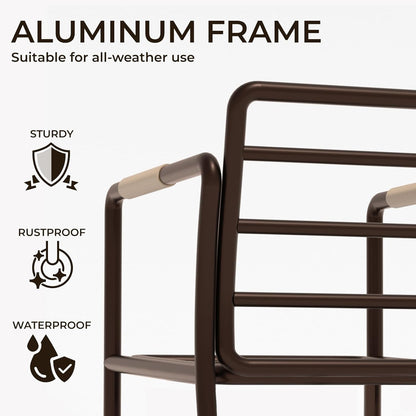 Outdoor Aluminum Patio Furniture Set with Fire Pit