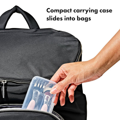 OXO Tot On-The-Go Fork and Spoon Set - Blossom