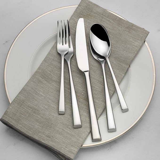 Mikasa, Rockford Flatware Service for 4, 20 Piece Set, 18/0 Stainless Steel Silverware Set