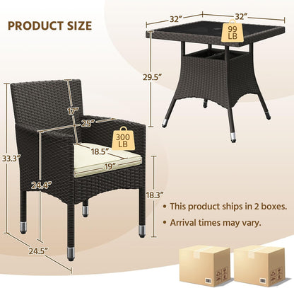 Five Piece Outdoor Rattan Furniture Set with Umbrella