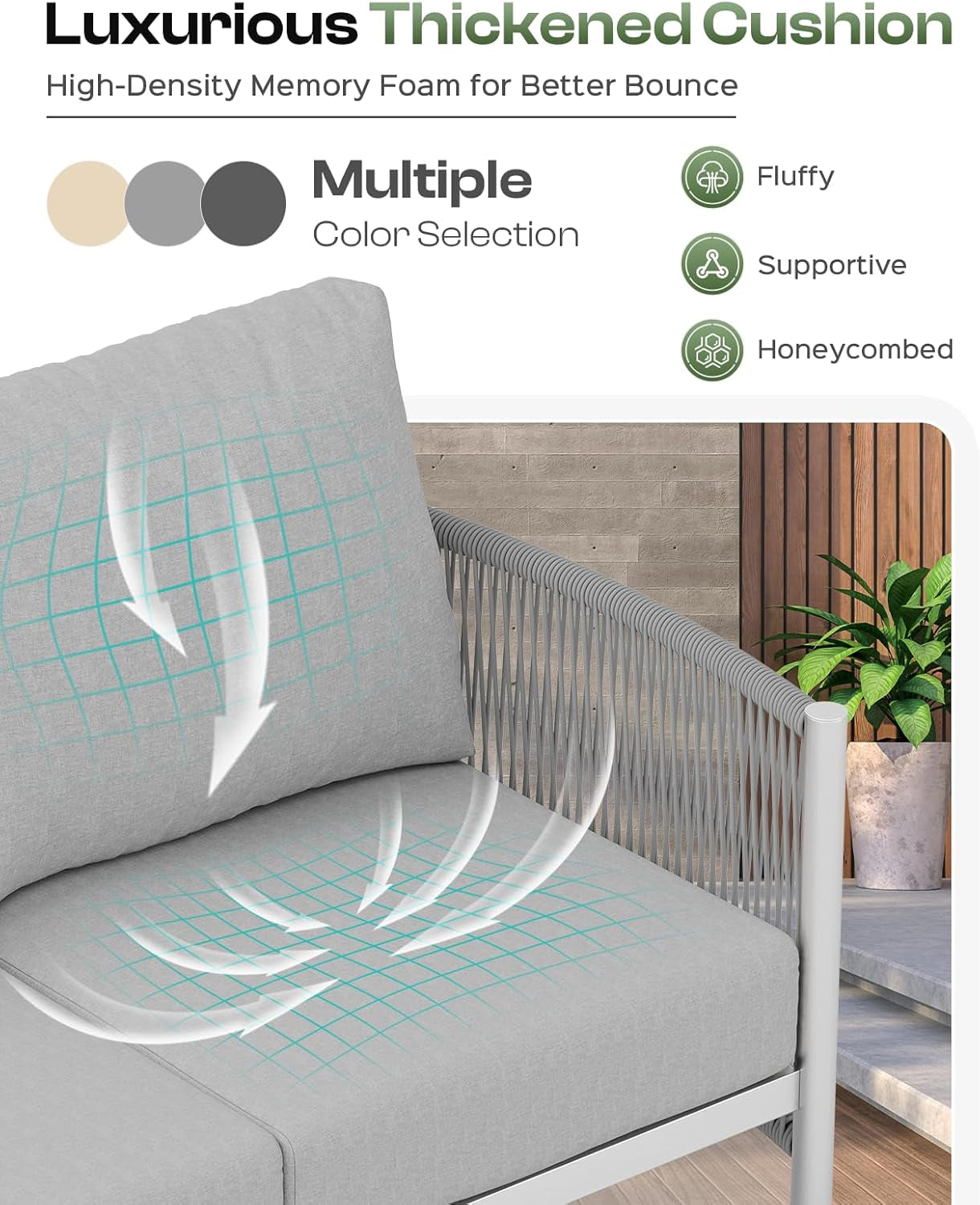 Modern Aluminum Outdoor Patio Furniture Set with Cushions