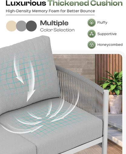 Modern Aluminum Outdoor Patio Furniture Set with Cushions