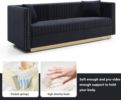 Luxury Velvet L-Shaped Sofa Set Gold Legs-4