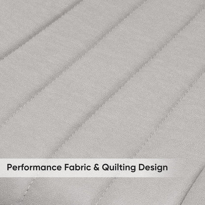 Modern Dining Chairs Set of 4, Comfy Dining Room Chairs with Thick Cushions, Upholstered Fabric Kitchen Side Chairs with Metal Legs, Grey-4