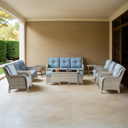 Comfortable 11 Piece Outdoor Furniture Set with Swivel Rockers