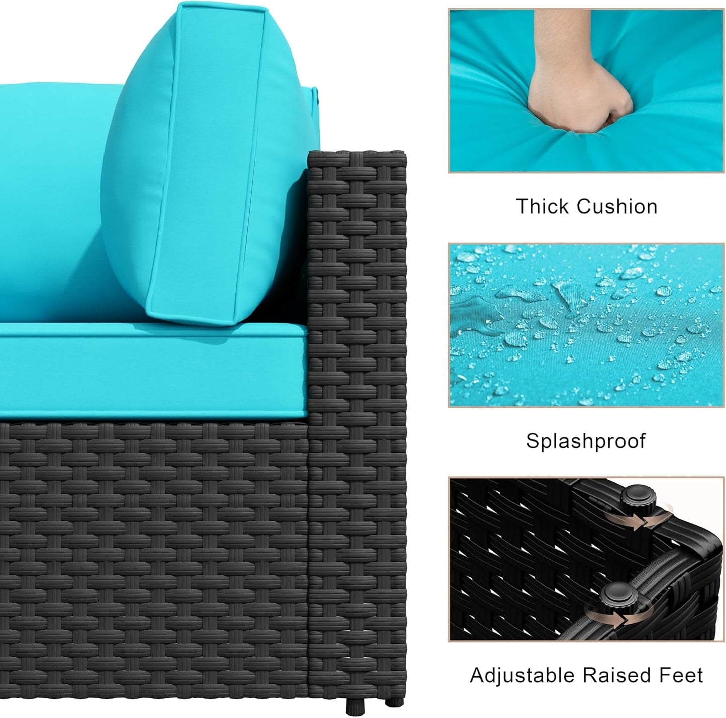 Comfortable Seven Piece Outdoor Patio Furniture Set