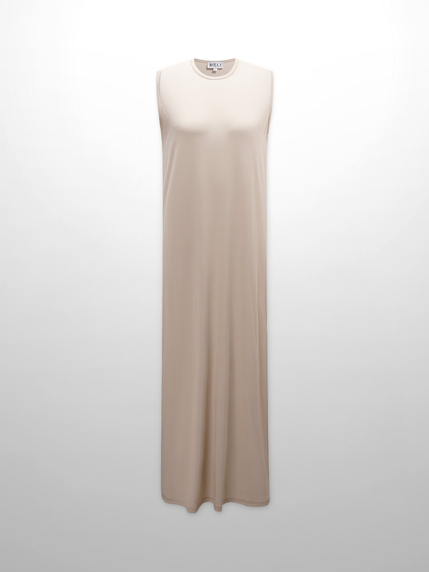 Basic T-Shirt Slip Dress-Tan