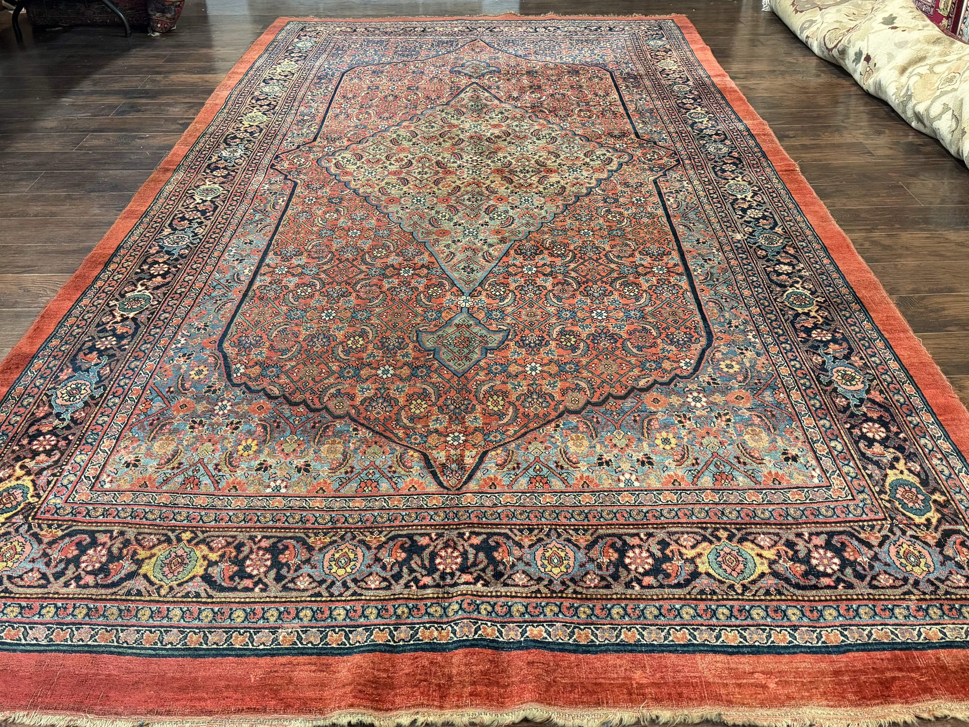 Antique Persian Bijar Rug 7x15-0