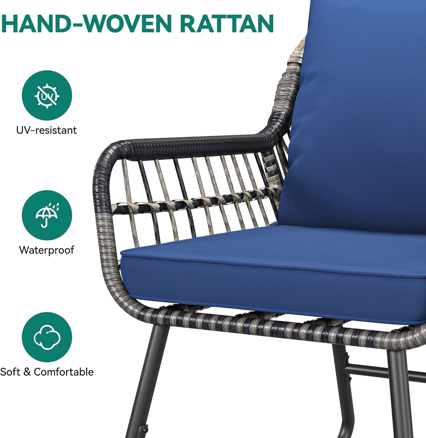 Stylish Four Piece Wicker Outdoor Bistro Furniture Set