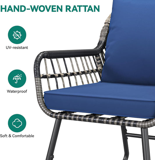 Stylish Four Piece Wicker Outdoor Bistro Furniture Set