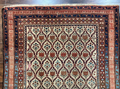 Antique Caucasian Rug 4x6, Hand Knotted Wool Carpet, Shirvan Rug-2