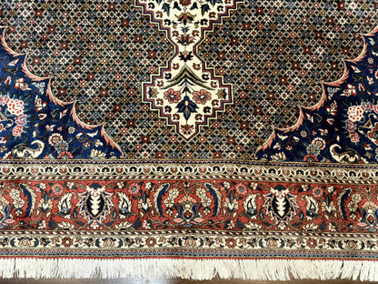 Persian Rug 7x10, Bakhtiari Saman Rug, Unique Design and Colors, Ivory Red Blue, Large Tribal Rug-4