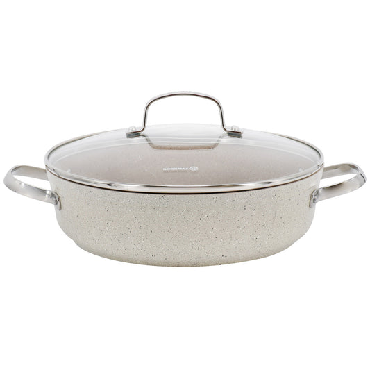 Korkmaz Granita 3.5 Liter Aluminum Nonstick Low Casserole in Tan