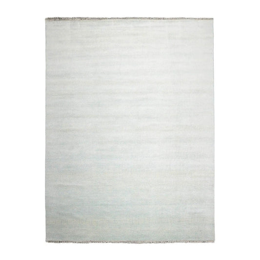 Multi Sizes Sea foam Hand Knotted Wool and Silk Modern Oriental Area Rug-0