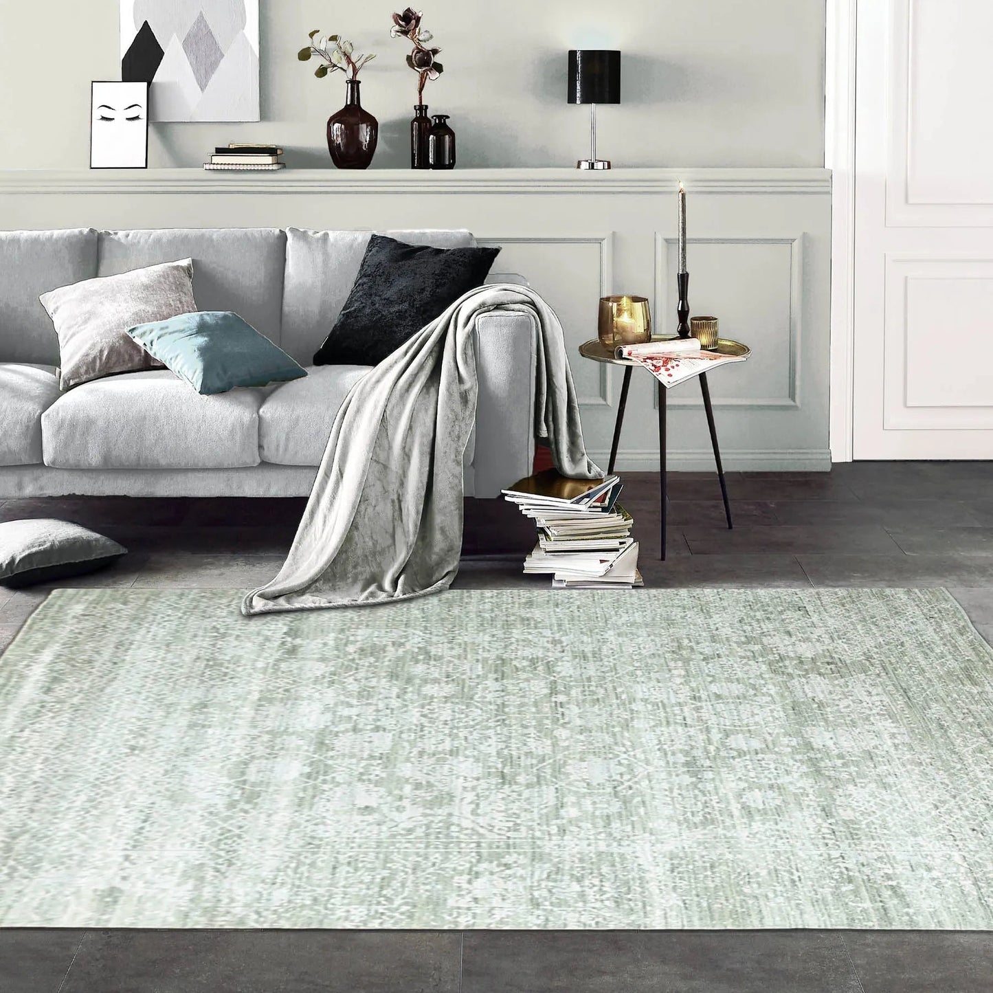 8x10 Gray, Beige Hand Knotted 100% Wool Modern & Contemporary Oriental Area Rug