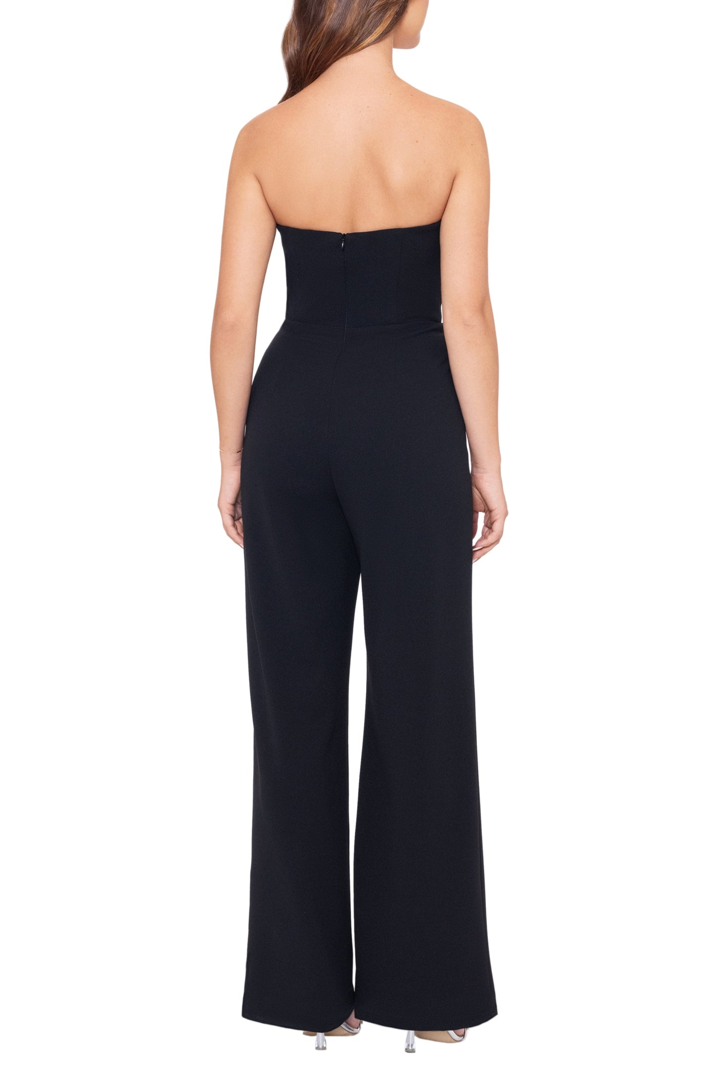 Betsy and Adam Tasha Strapless Back Zipper Side Pockets Tuxedo Jumpsuit-2