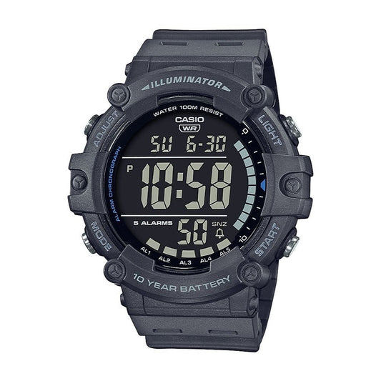 Casio Men's AE1500WH-8AV Wide Face Black Digital Grey Resin Strap Watch-0