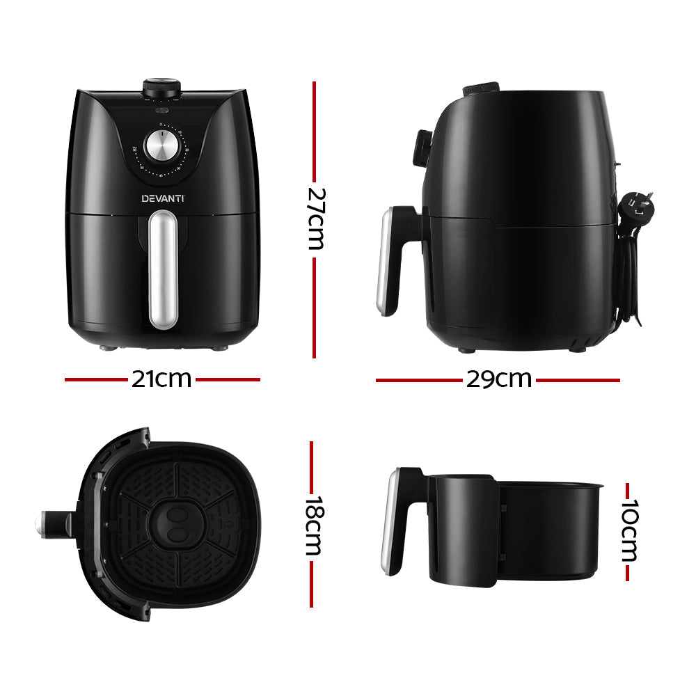 NNEDSZ Devanti Air Fryer 2.5L Knob Fryers-1