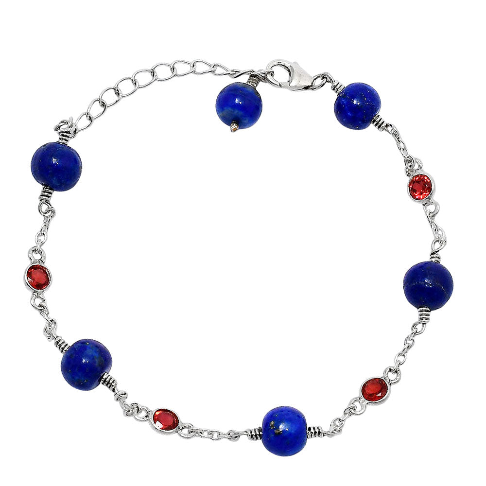 Natural Lapis Lazuli 925 Silver Adjustable Bracelet Jewelry B-1048 AGB1002