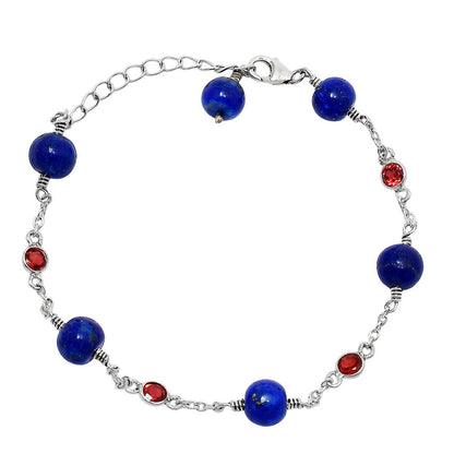 Natural Lapis Lazuli 925 Silver Adjustable Bracelet Jewelry B-1048 AGB1002
