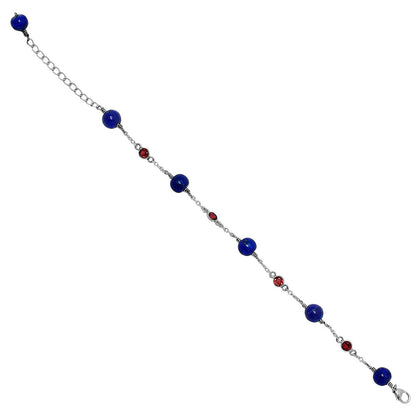 Natural Lapis Lazuli 925 Silver Adjustable Bracelet Jewelry B-1048 AGB1002