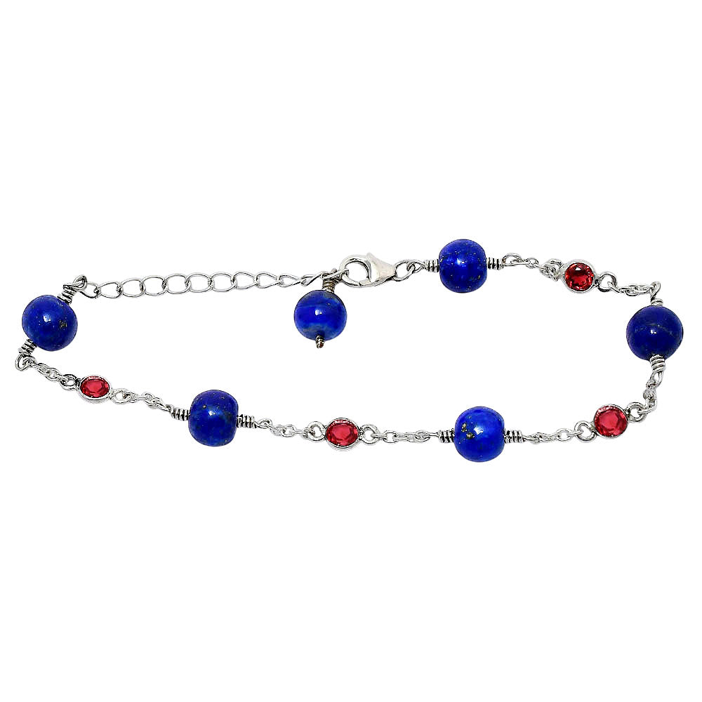 Natural Lapis Lazuli 925 Silver Adjustable Bracelet Jewelry B-1048 AGB1002