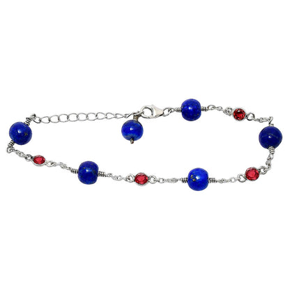 Natural Lapis Lazuli 925 Silver Adjustable Bracelet Jewelry B-1048 AGB1002