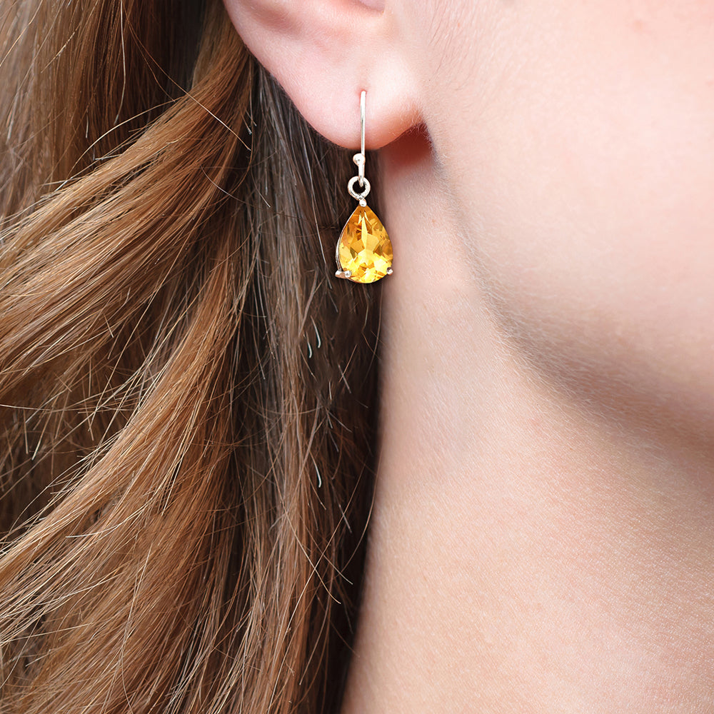 Natural Gemstones Pear Shape 925 Sterling Silver Earrings Jewelry E-1021 AGE1001-1