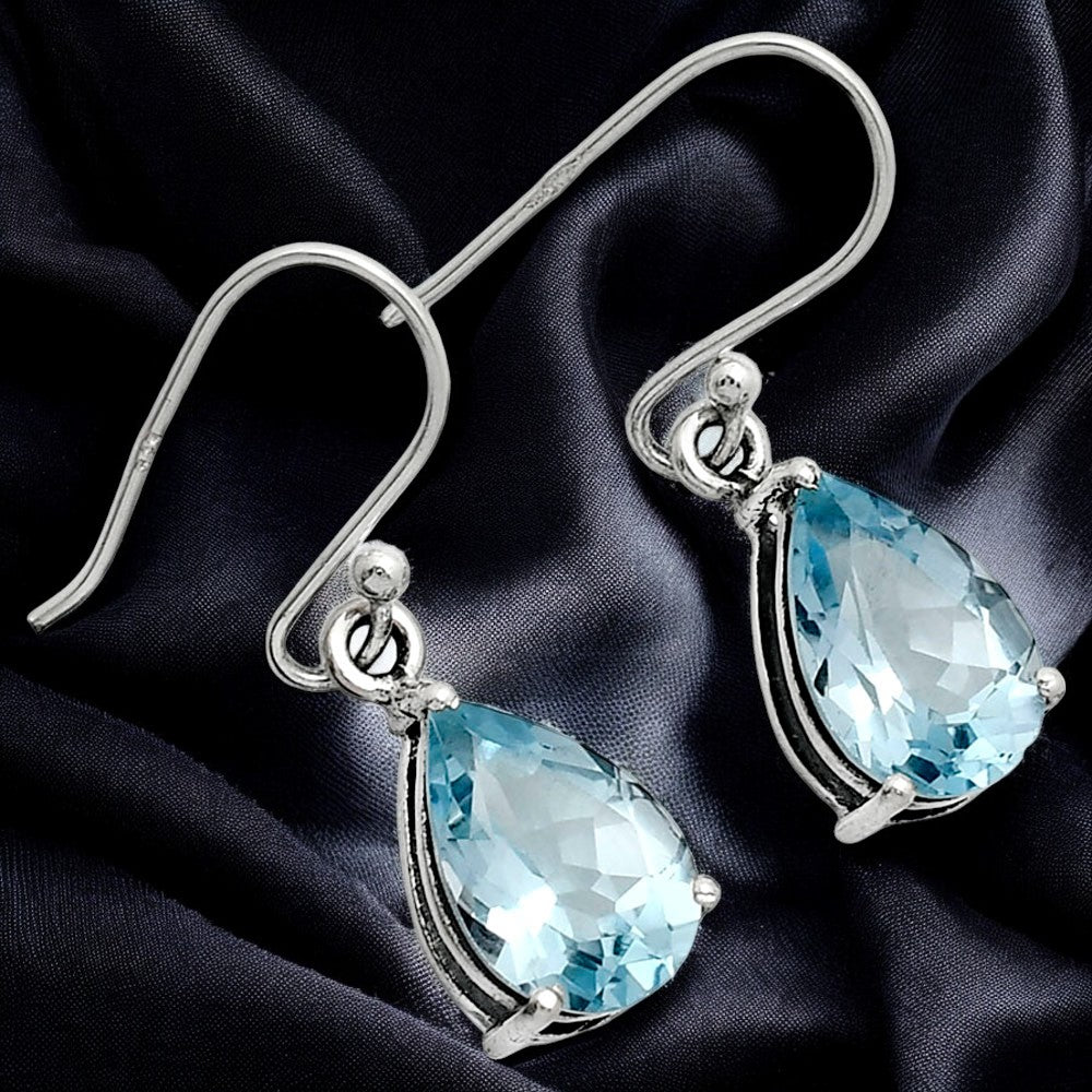 Natural Gemstones Pear Shape 925 Sterling Silver Earrings Jewelry E-1021 AGE1001-4