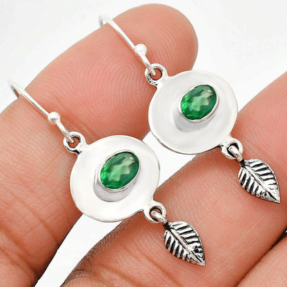 Natural Gemstones Oval Shape 925 Sterling Silver Earrings Jewelry E-1230 AGE1007
