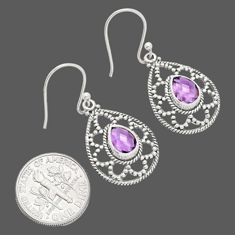 Natural Gemstones Pear Shape 925 Sterling Silver Earrings Jewelry E-1251 AGE1010