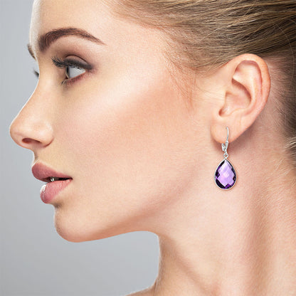 Natural Gemstones Pear Shape 925 Sterling Silver Earrings Jewelry E-1254 AGE1015-1