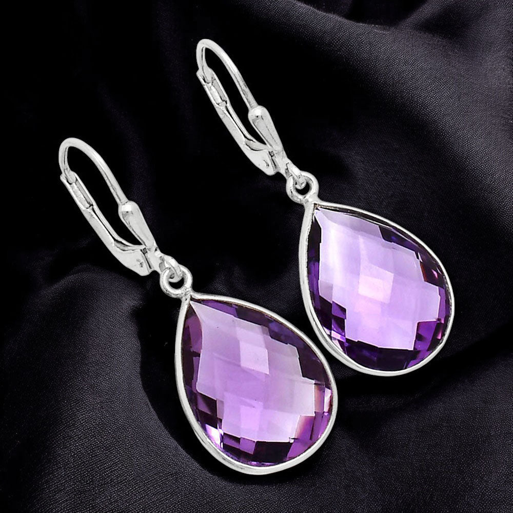 Natural Gemstones Pear Shape 925 Sterling Silver Earrings Jewelry E-1254 AGE1015-4