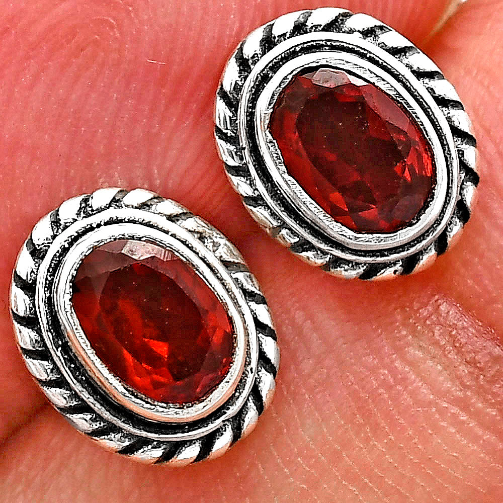 Natural Gemstones Oval Shape 925 Sterling Silver Earrings Jewelry E-1245 AGE1016-12