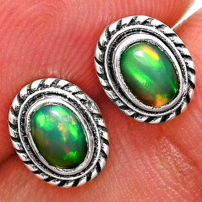 Natural Gemstones Oval Shape 925 Sterling Silver Earrings Jewelry E-1245 AGE1016-13