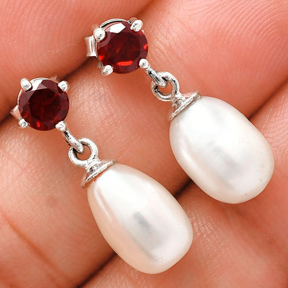 Natural Gemstones Drop Shape 925 Sterling Silver Earrings Jewelry E-1062 AGE1018-8