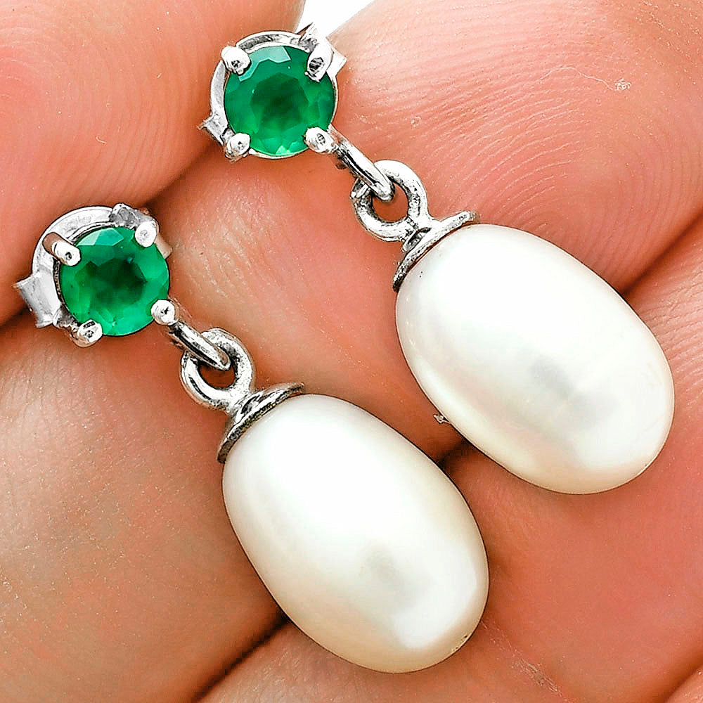 Natural Gemstones Drop Shape 925 Sterling Silver Earrings Jewelry E-1062 AGE1018-9