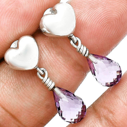 Natural Gemstones Drop Shape 925 Sterling Silver Earrings Jewelry E-1257 AGE1021