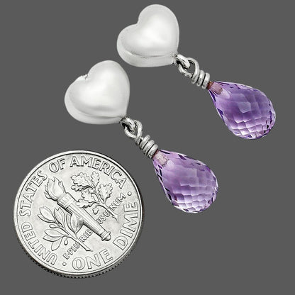 Natural Gemstones Drop Shape 925 Sterling Silver Earrings Jewelry E-1257 AGE1021