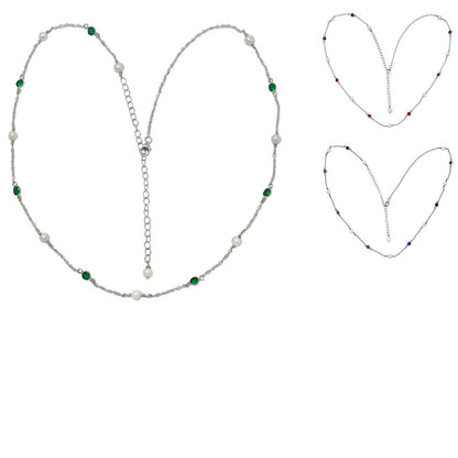 Natural Fresh Water Pearl 925 Sterling Silver Necklace Jewelry N-1029 AGN1001