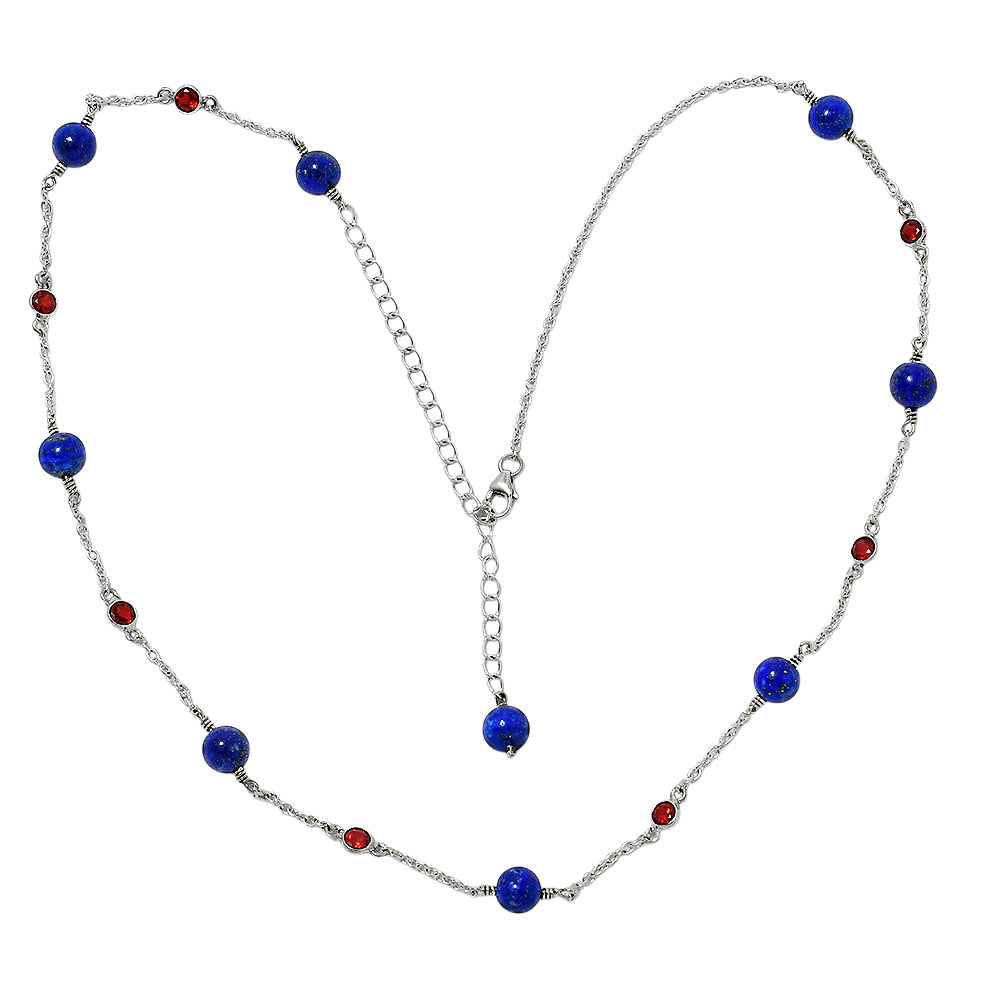 Natural Lapis Lazuli 925 Sterling Silver Necklace Jewelry N-1029 AGN1002