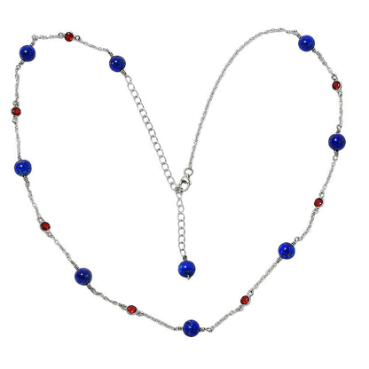 Natural Lapis Lazuli 925 Sterling Silver Necklace Jewelry N-1029 AGN1002